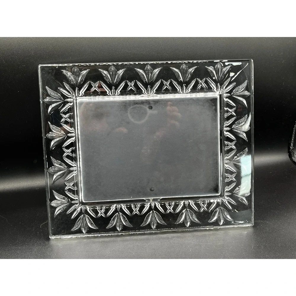 Waterford Crystal Frame Elegant Faceted Beveled Glass 5x7 Photo 8.5 x 10.5 Frame